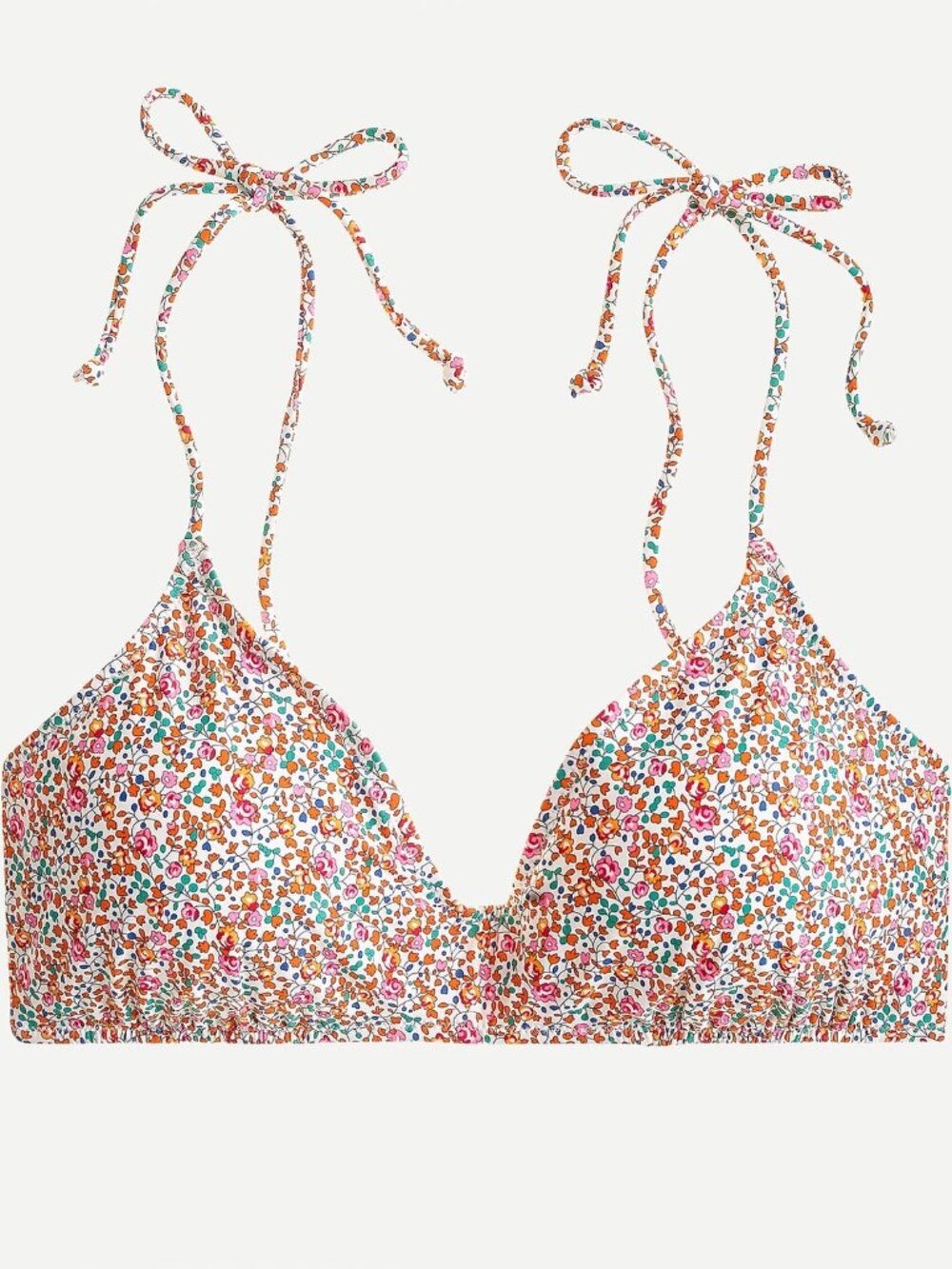 J. Crew Women's Tie-Shoulder French Bikini Top in Liberty Eloise Floral Size S